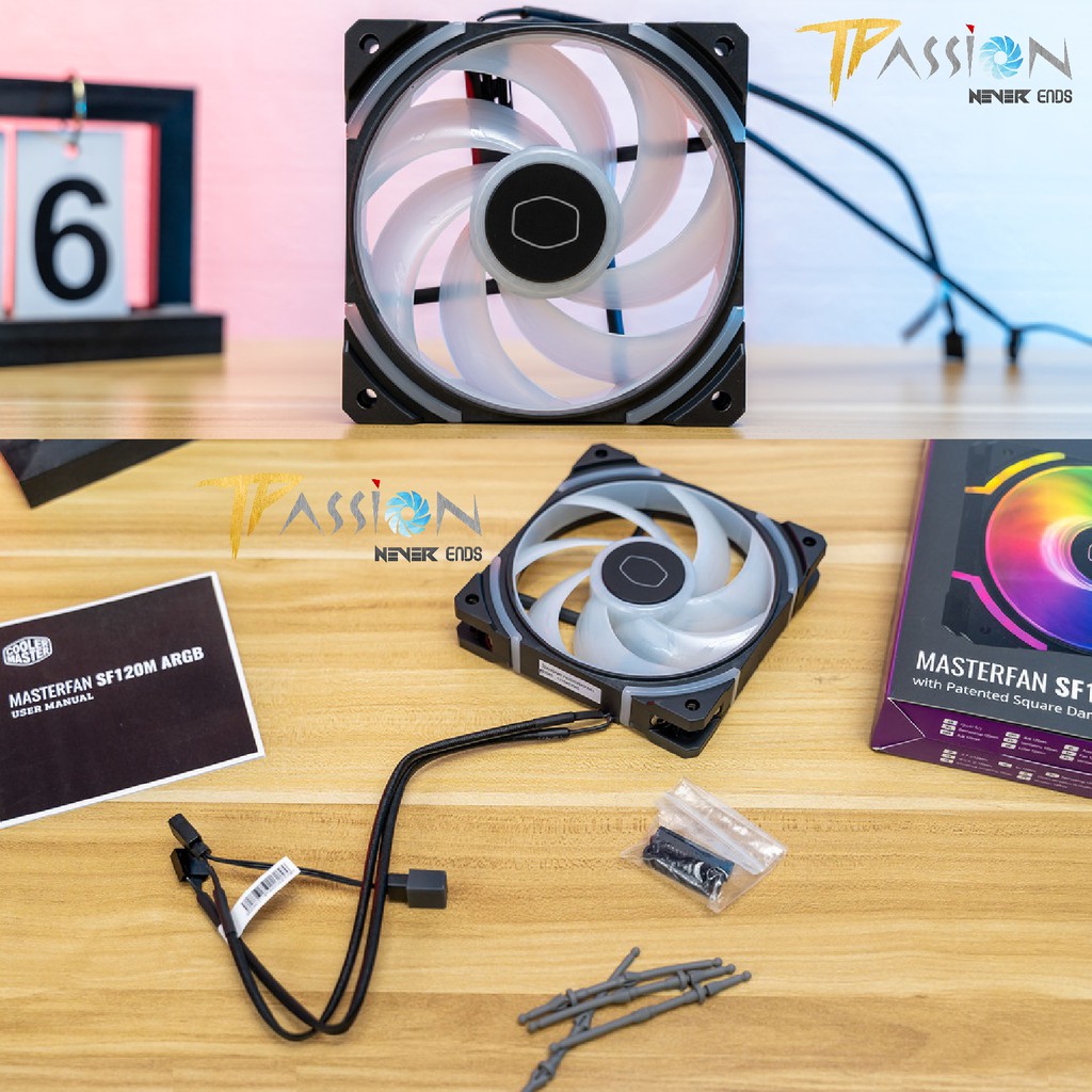 Quạt tản nhiệt Cooler Master Masterfan SF120M ARGB - Chính hãng, fan 12cm Dual Ball, LED 5V đồng bộ