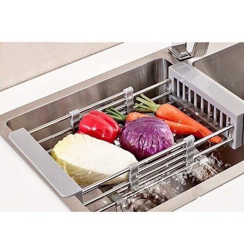 Rổ Rút Đa Năng Đựng Trái Cây Thực Phẩm 100% INOX HÀNG ĐÁNH BÓNG ĐẸP KÉO DÀI LẮP VỪA CÁC CHẬU