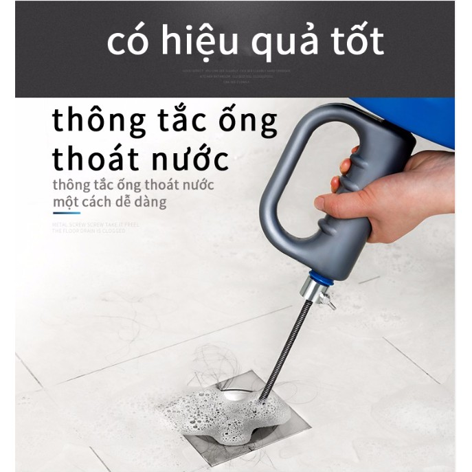 Máy thông tắc cống nhanh nhà bếp, nhà vệ sinh, xử lý tóc (10m) 