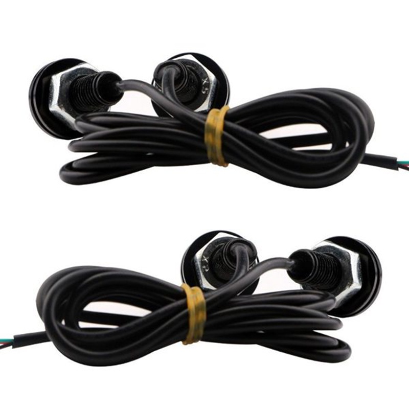 Bộ 4 Đèn Led Mắt Đại Bàng 12V 23Mm 4014 12 Bóng Nhiều Màu Sắc Chuyên Dụng Cho Xe Hơi