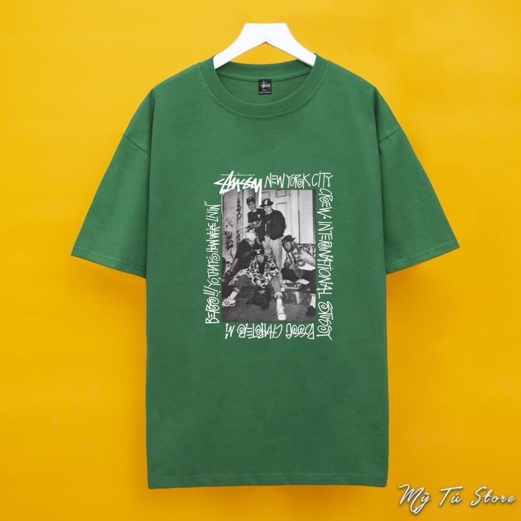 Áo thun tay lỡ  STUSSY New York City  Mỹ Tú Store  , Áo thun unisex nam nữ form rộng oversize chất liệu Cotton