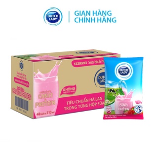 Thùng 48 Bịch Sữa Tiệt Trùng Dutch Lady Cô Gái Hà Lan Dâu (48X210ml)