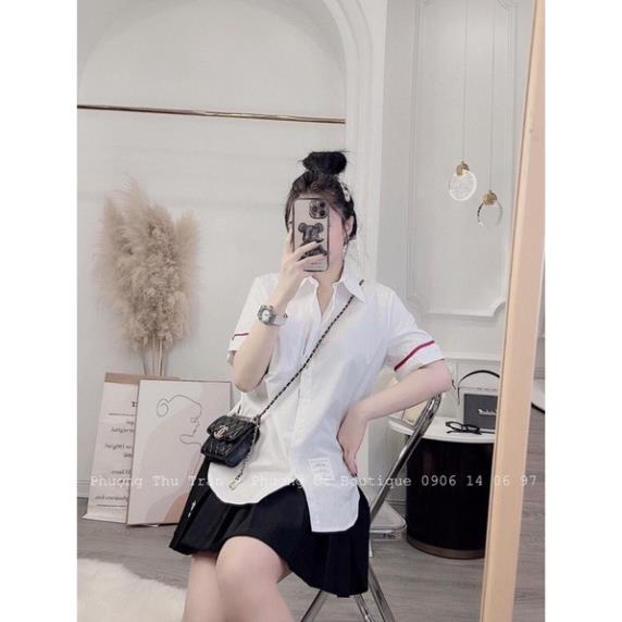 Áo Sơ Mi THOM Tay Ngắn Dáng Rộng Thiết Kế Mới Thời Trang Mùa Hè Phong Cách Hàn Quốc Trẻ Trung Cho Nữ