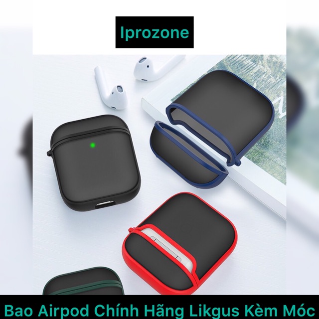 Ốp Airpod Nhám Mờ Chính Hãng Likgus Kèm Móc Đeo