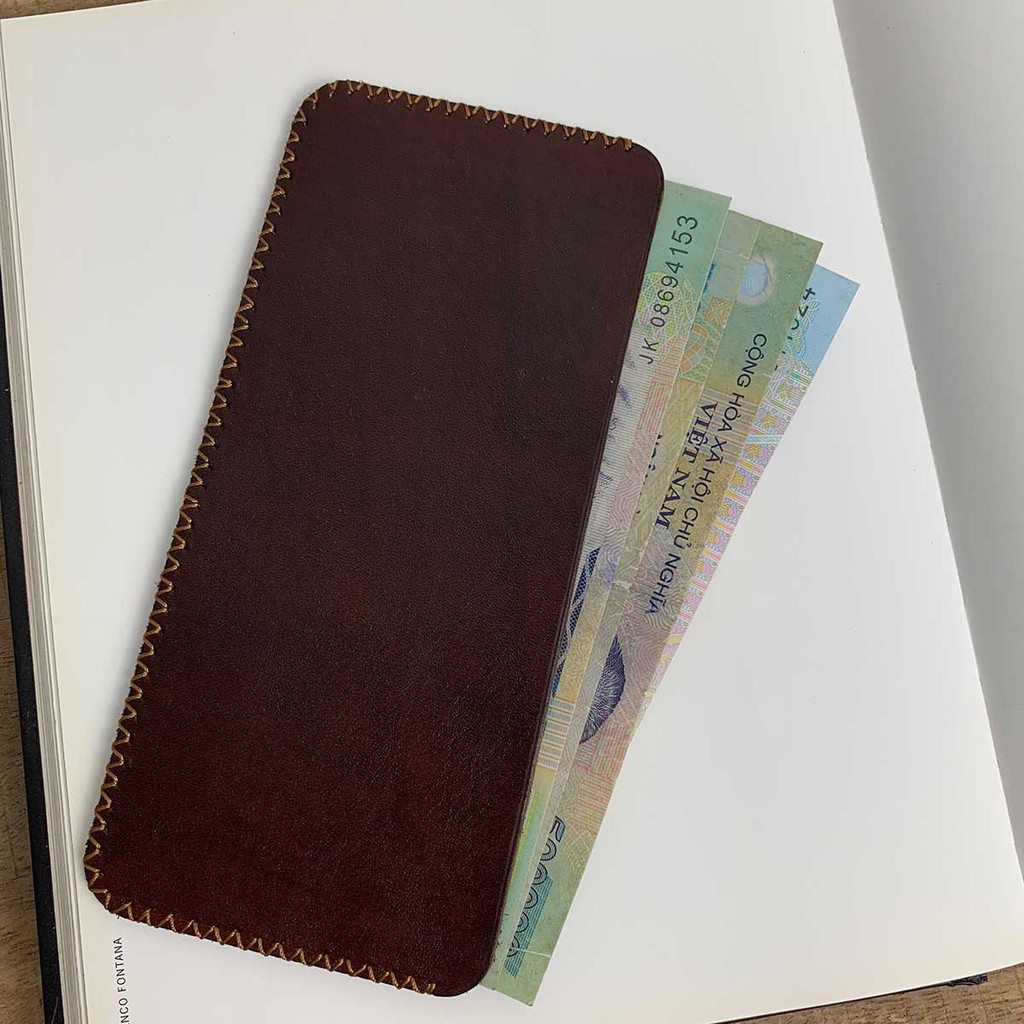 Ví nữ - đơn giản - màu nâu - sản xuất thủ công MC346