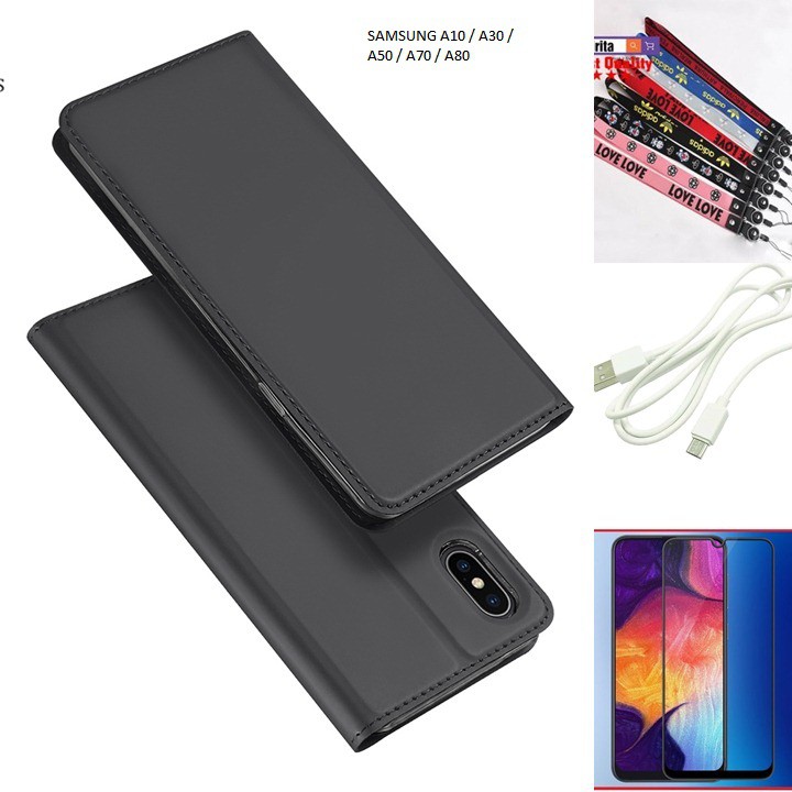 bao da kiêm ví da cho samsung A10 / A30 / A50 / A70 / A80 loại may viền xịn