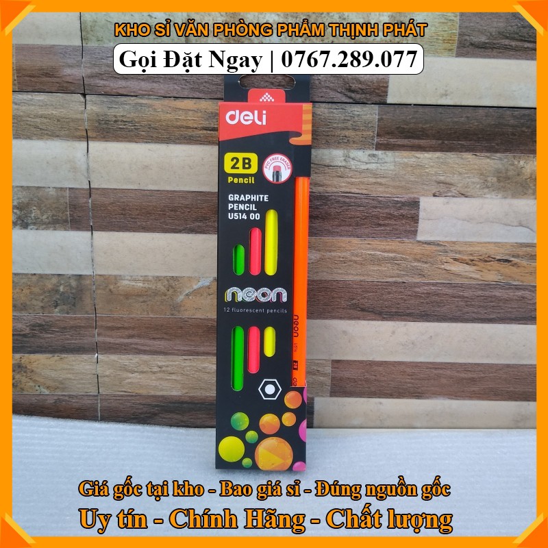 Bút chì gỗ 2B tam giác Deli , but chì luyện chữ đẹp, bút chì tập viết