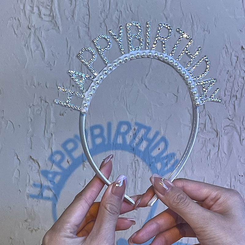 Băng Đô Chữ Happy Birthday Đính Đá Cho Bé Gái