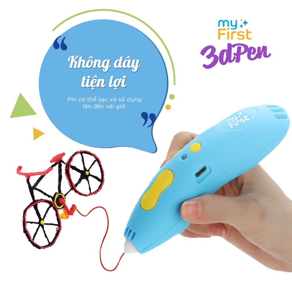 Bút 3D Cho Bé Oaxis myFirst 3dPen FP3303SA Vẽ Mô Hành 3D Dễ Sử Dụng Với Các Vật Liệu An Toàn - Nhà Phân Phối Chính Thức