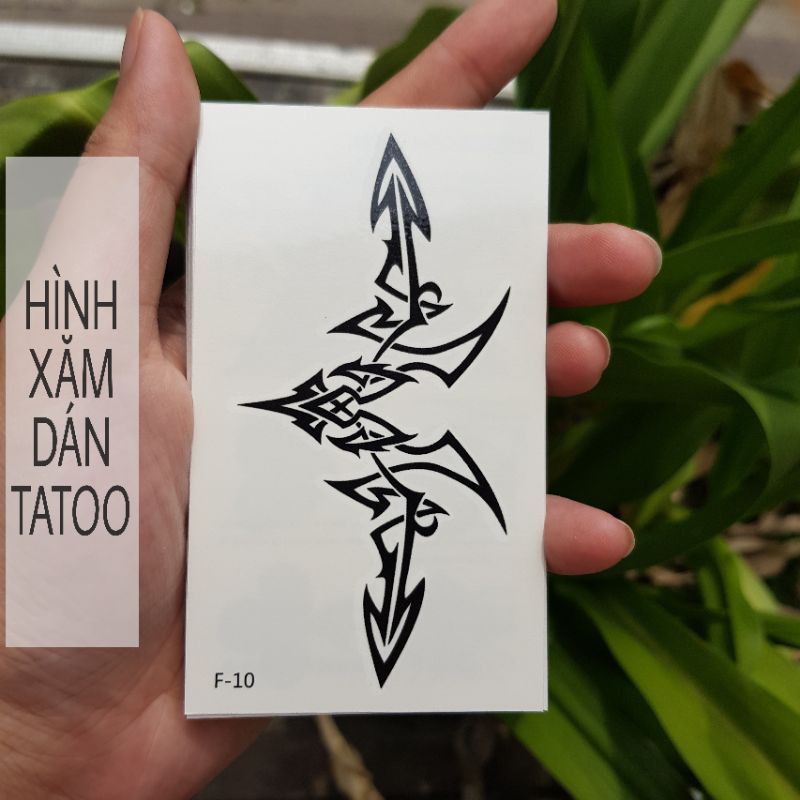 Hình xăm hoa văn f10. Xăm dán boss tatoo tạm thời 10x6cm