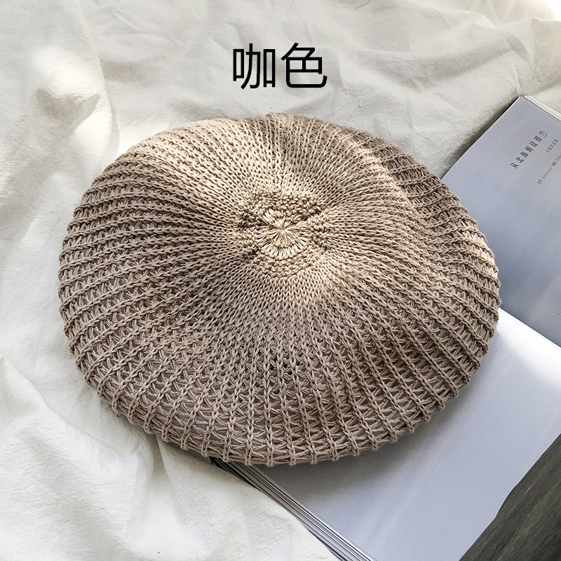 Nón Beret Cao Cấp Thoáng Khí Màu Sắc Đơn Giản Phong Cách Hàn Quốc Cho Nữ