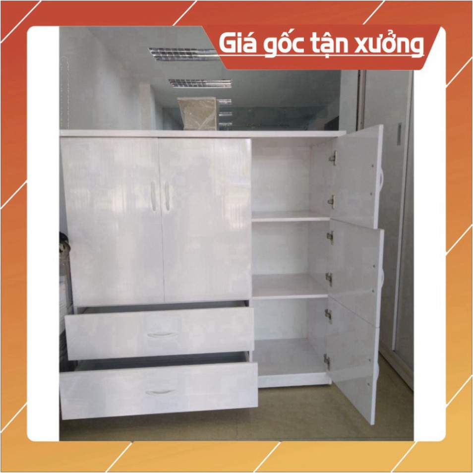 [Chỉ ship HN] Tủ quần áo trẻ em nhựa Đài Loan cao cấp 5 cánh 3 ngăn kéo kt 1m25*1m06 tặng 1 Decan xinh xắn