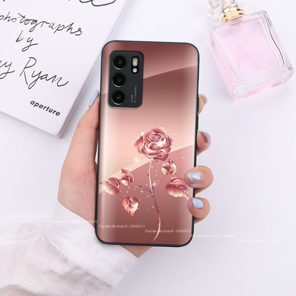 Ốp lưng Oppo RENO 6 5G hình hình hoa, thiên nga, đẹp thời trang - CAO CẤP - SANG TRỌNG