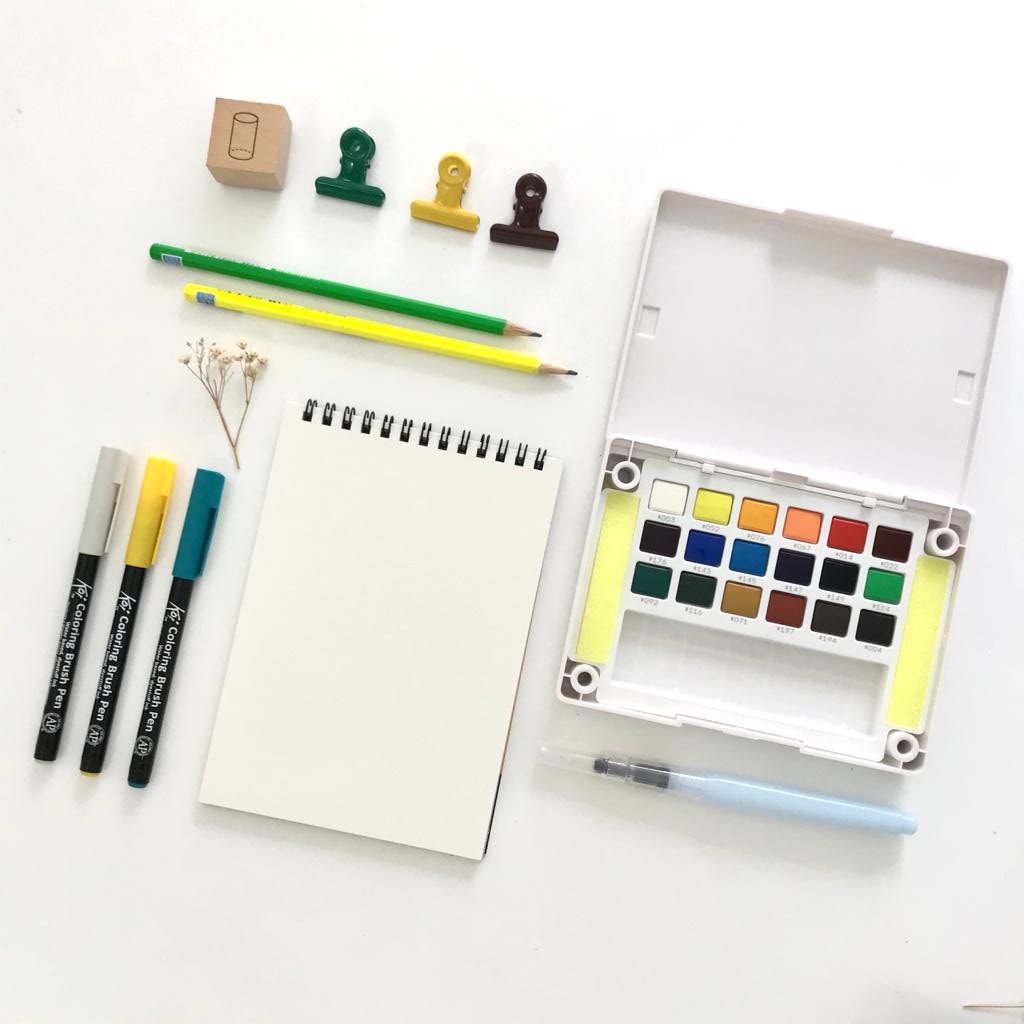 Sổ Sketchbook Chuyên Dụng Vẽ Màu Nước Nhật Bản Định Lượng Cao Maruman Cây Đầu To
