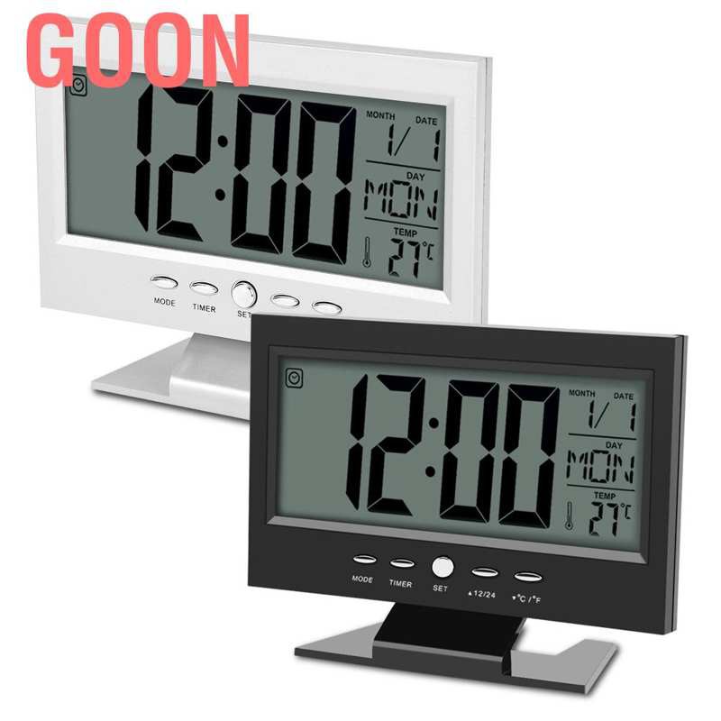 GOON SENSOR Đồng Hồ Báo Thức Điện Tử Màn Hình Lcd Hiển Thị Nhiệt Độ