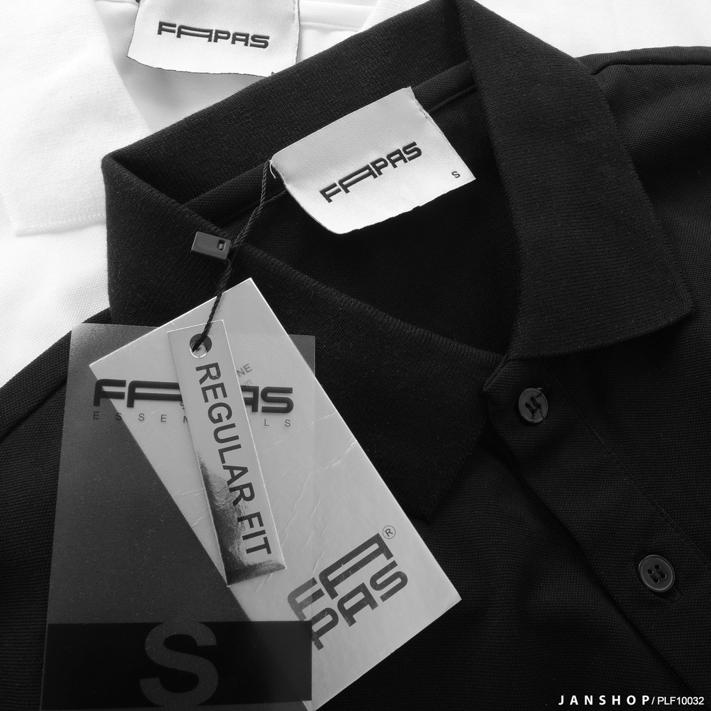 Áo Polo Thêu Logo Chữ Ký Fapas Với 2 Gam Màu Trắng Đen Lịch Lãm