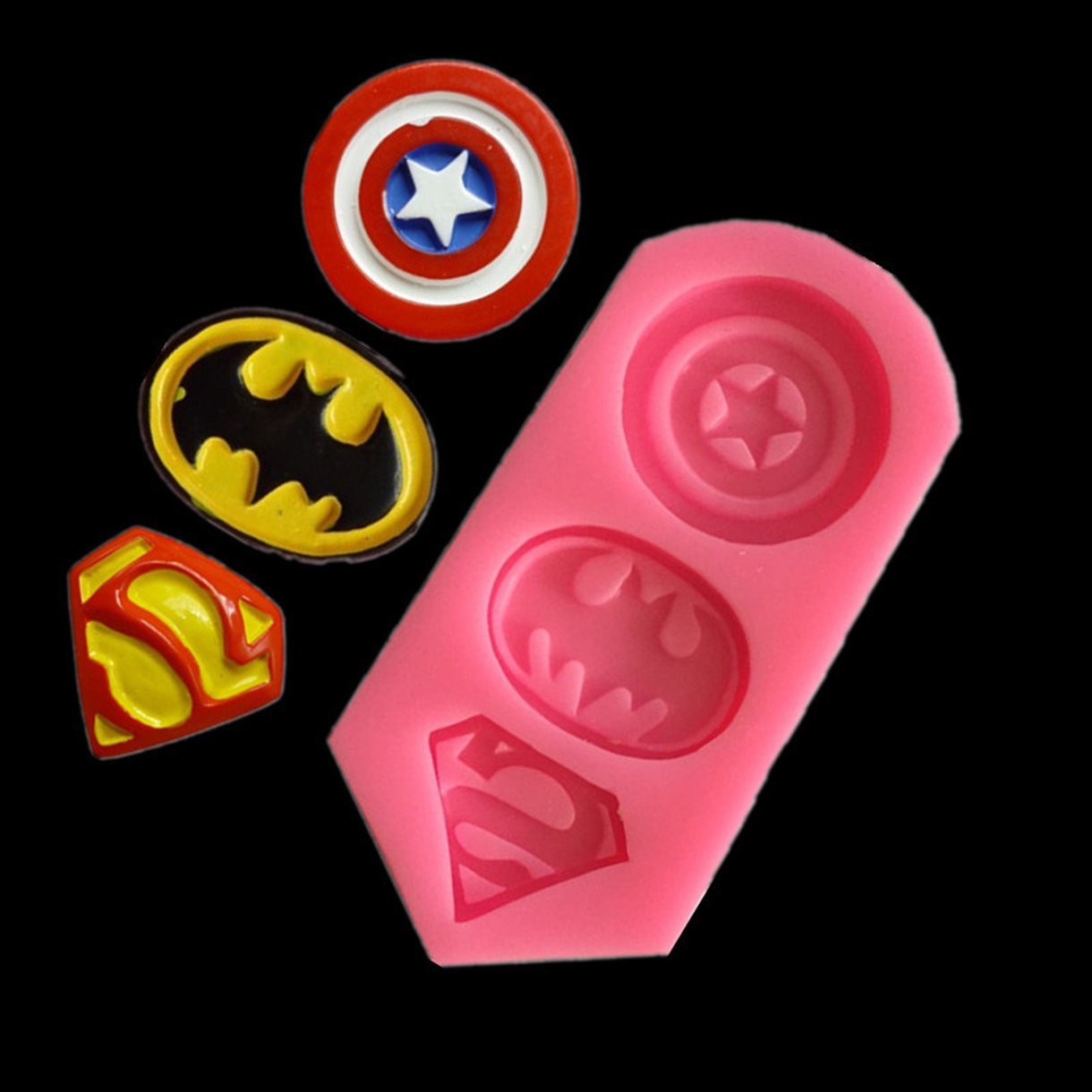 Khuôn Làm Bánh Kẹo Hình Biểu Tượng Siêu Anh Hùng Captain America Batman