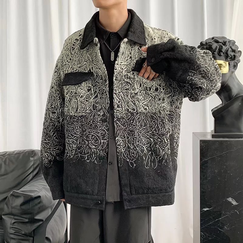 Áo khoác bóng chày dáng rộng in họa tiết cá tính thời trang hàn quốc cho nam