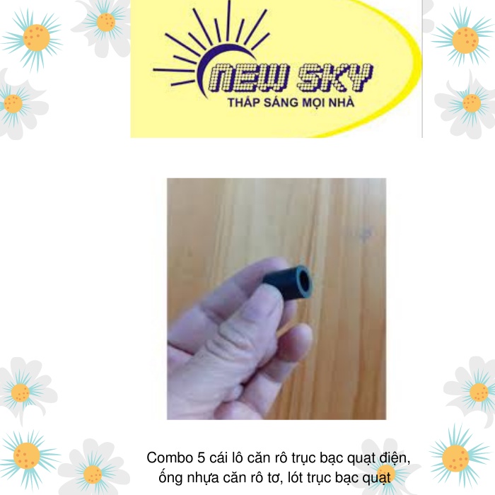 Combo 5 cái lô căn rô trục bạc quạt điện, ống nhựa căn rô tơ, lót trục bạc quạt