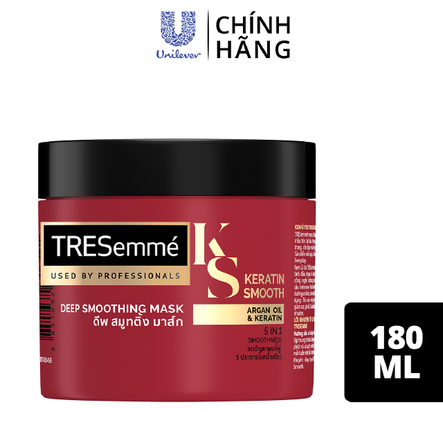 Kem ủ TRESemmé Keratin Smooth Tinh Dầu Argan Vào nếp suôn mượt 180ML