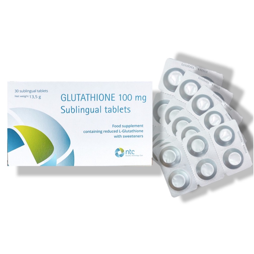 Viên ngậm trắng da dưới lưỡi Glutathione 100mg Italy