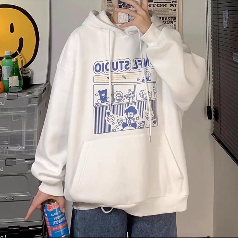 Áo Hoodie Form rộng Unisex Nam/ Nữ chất Nỉ bông cực mịn ấm siêu xinh ( Kèm Ảnh + Video thật cận chất vải) | BigBuy360 - bigbuy360.vn