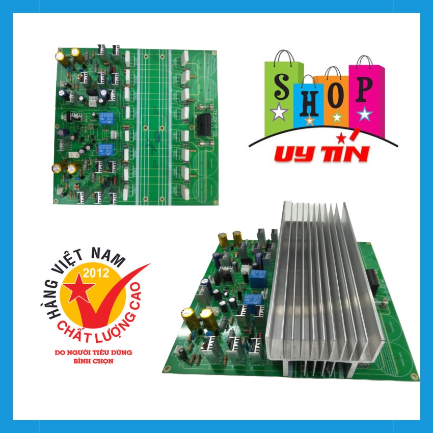 Mạch công suất 16 sò ra 2 kênh liền nguồn dài 22cm rộng 23cm sử dụng nhôm 2u