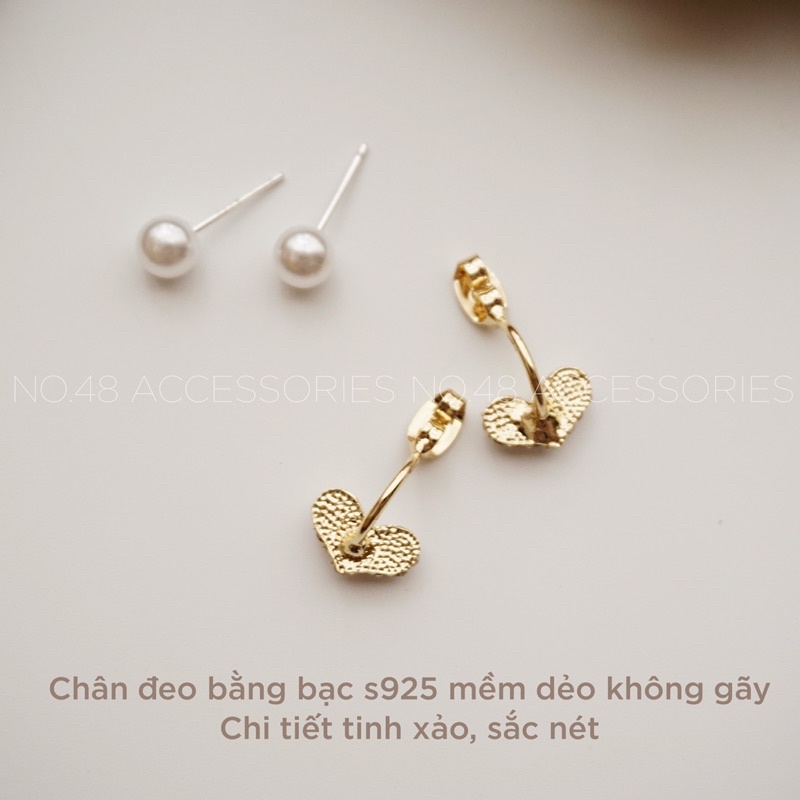 Khuyên tai nữ bông tai nữ hình trái tim s925 NO48 - mã 1767