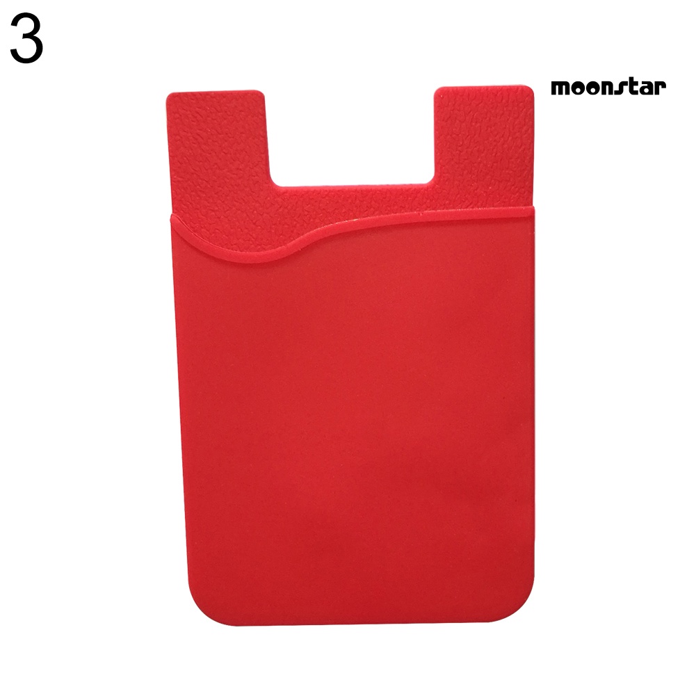 MNmoonstar Smart Silicone Mobile Phone Wallet Card Stick On Cash Credit Card Holder Pouch