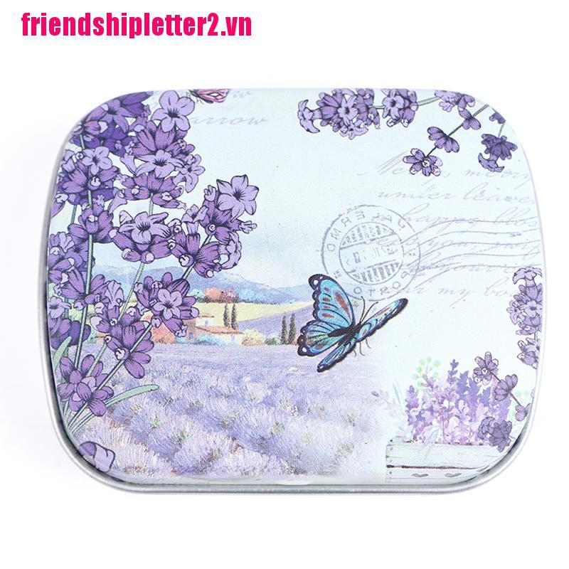 Hộp Thiếc Đựng Trang Sức / Tiền Xu / Kẹo Hoa Oải Hương Mini