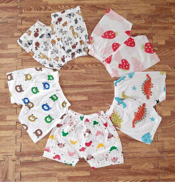 Set 10 quần cotton giấy cho bé