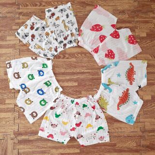 Combo 5 quần đùi cotton giấy cho bé