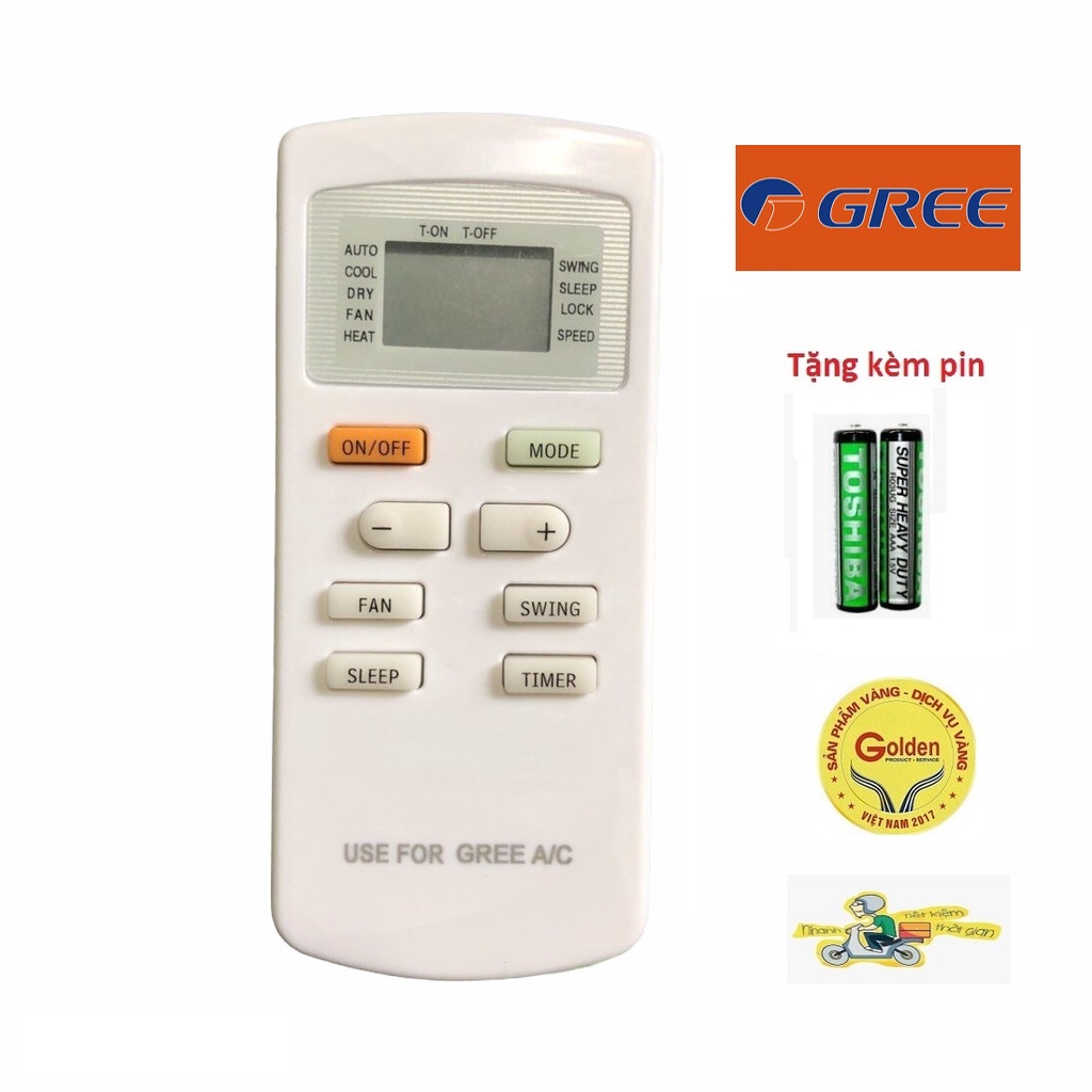 Điều khiển điều hòa GREE YX1F di động dạng cây đứng có thể di chuyển - tặng kèm pin chính hãng - Remote Gree YX1F