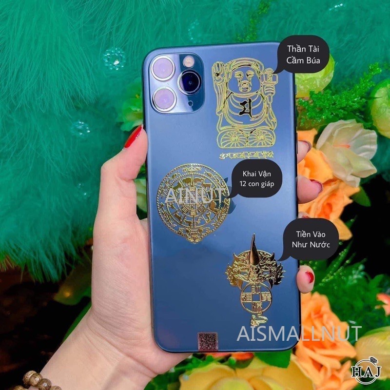 Sticker dán điện thoại bằng kim loại dùng để trang trí cho Apple Iphone Android có thể bỏ ví