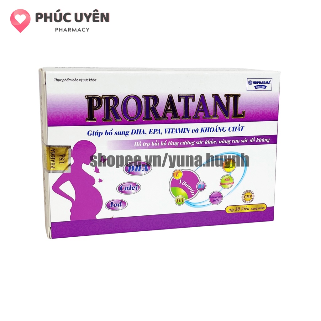 Viên uống cho mẹ bầu PRONATANL giúp bổ sung DHA, EPA, VITAMIN và KHOÁNG CHẤT cho mẹ bầu - Hộp 30 viên