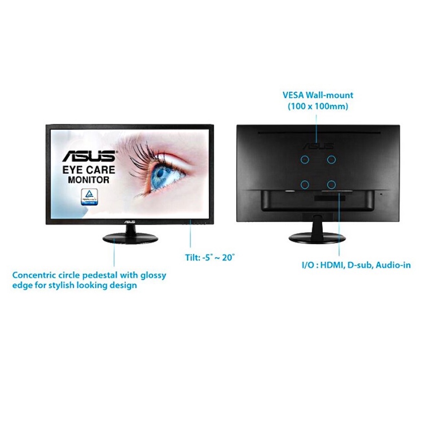 Màn hình máy tính pc Asus VP248H 24 inch / FHD / 1ms / 75Hz / BH 3 năm