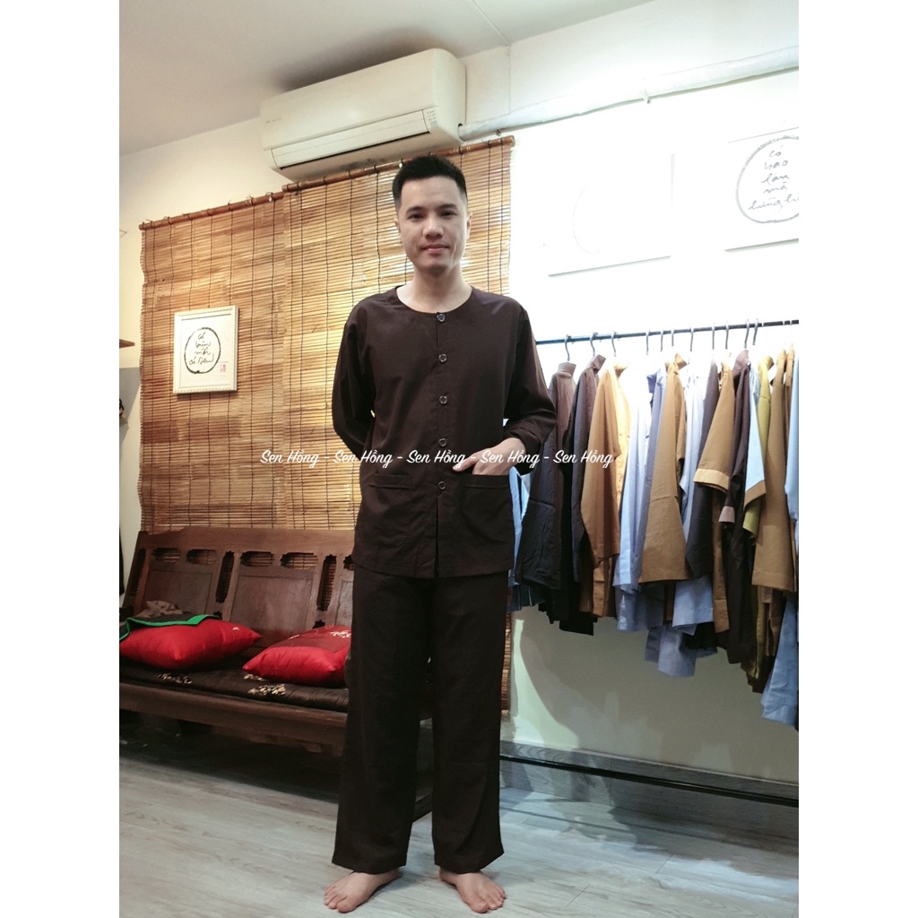 BỘ ĐỒ BÀ BA NAM # set bà ba truyền thống phom rộng thoải mái # đồ lam đi chùa đi chơi pháp phục nam B16