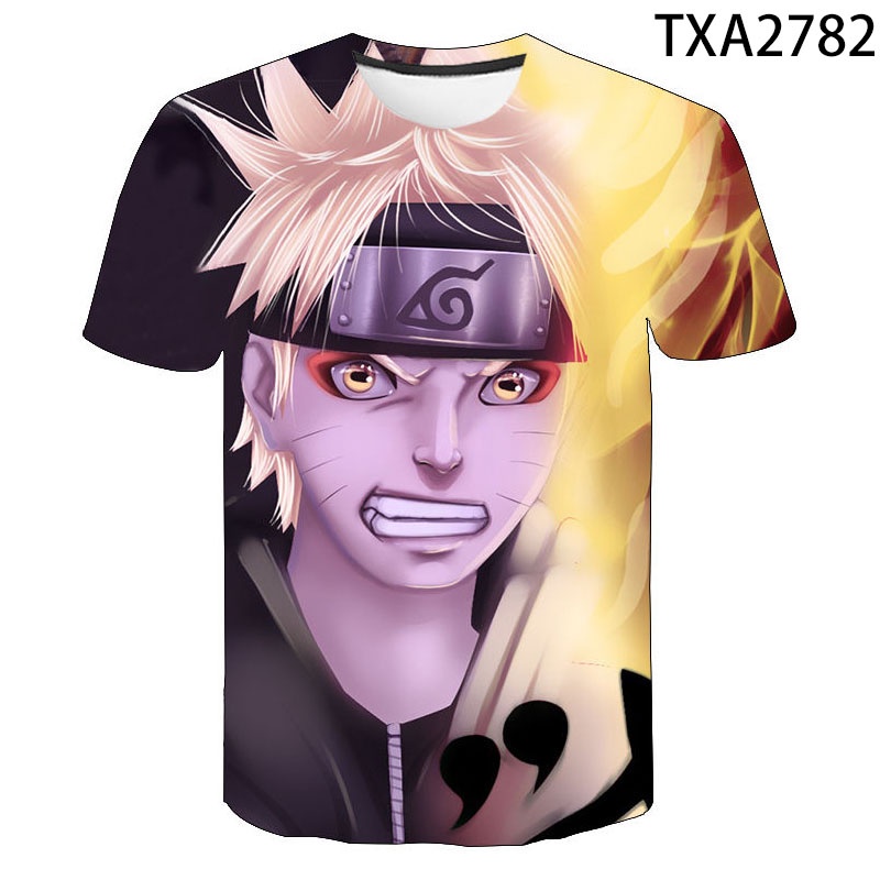 Áo Thun In Hình Naruto 3D Thời Trang Đường Phố Dành Cho Trẻ 100-160