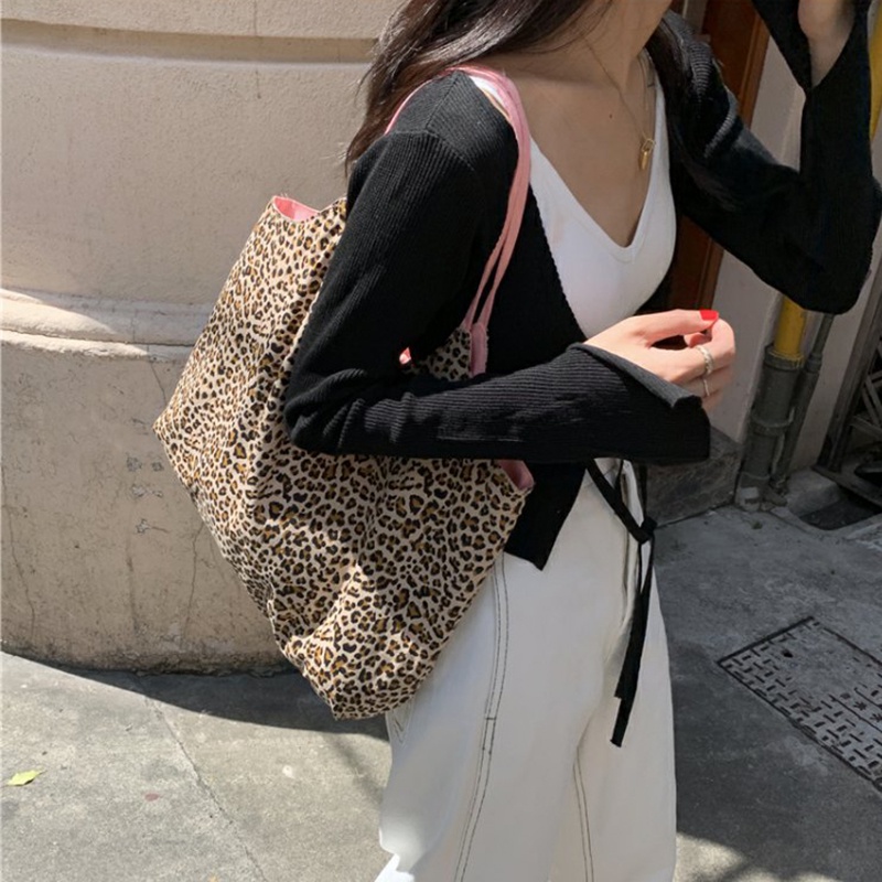 Túi đeo vai IELGY cỡ lớn họa tiết da báo thời trang cho nữ