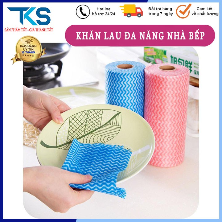 Cuộn 50 khăn vải không dệt lau đa năng nhà bếp