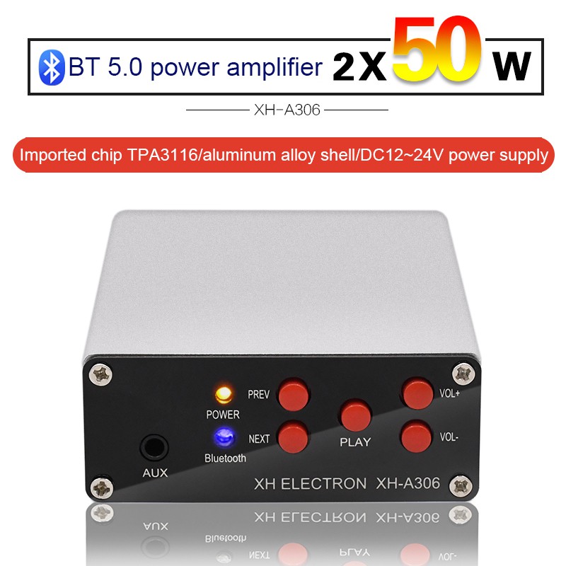 Bảng Mạch Khuếch Đại Âm Thanh bluetooth 5.0 tpa3116d2 dc 12-24v xh-a306 2 * 50w