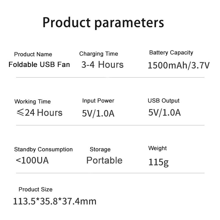 Quạt Tích Điện Quạt Mini Cầm Tay 1500mah Ắc Quy Ngân hang năng lượng