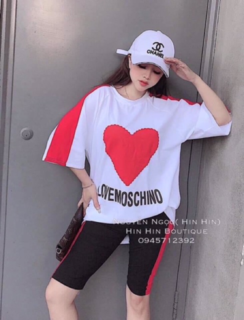 (ẢNH THẬT) set bộ ngố -đồ bộ in hình trai tim cực chất
