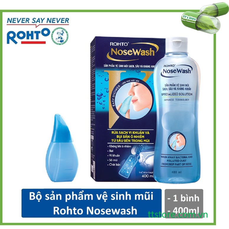 Bộ vệ sinh mũi Rohto NoseWash 400ml / Miniset 150ml [Nose wash, mini set]