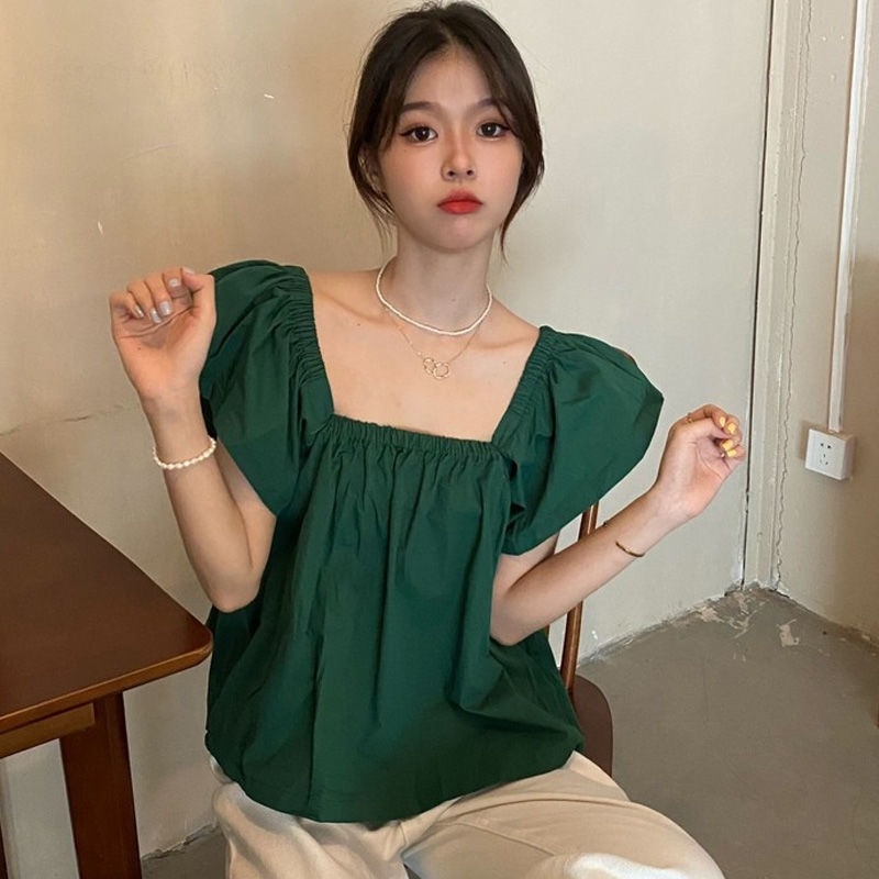 Áo Trễ Vai Ngắn Tay Kèm Quần Ngắn Thời Trang Nữ Tính