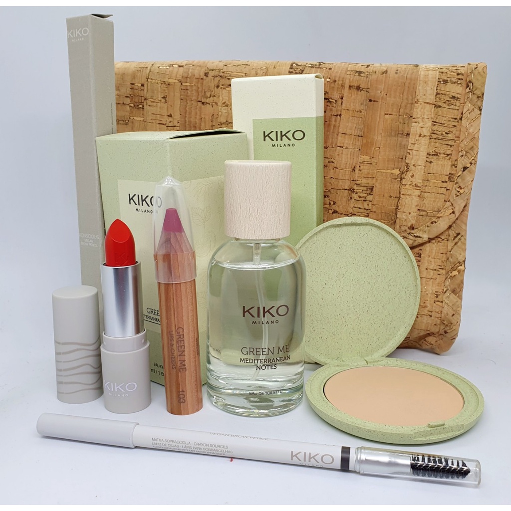 Sét quà tặng kiko milano combo 6 dòng Vegan hữu cơ: nước hoa-phấn phủ-ví -son môi -son chì-chì kẻ