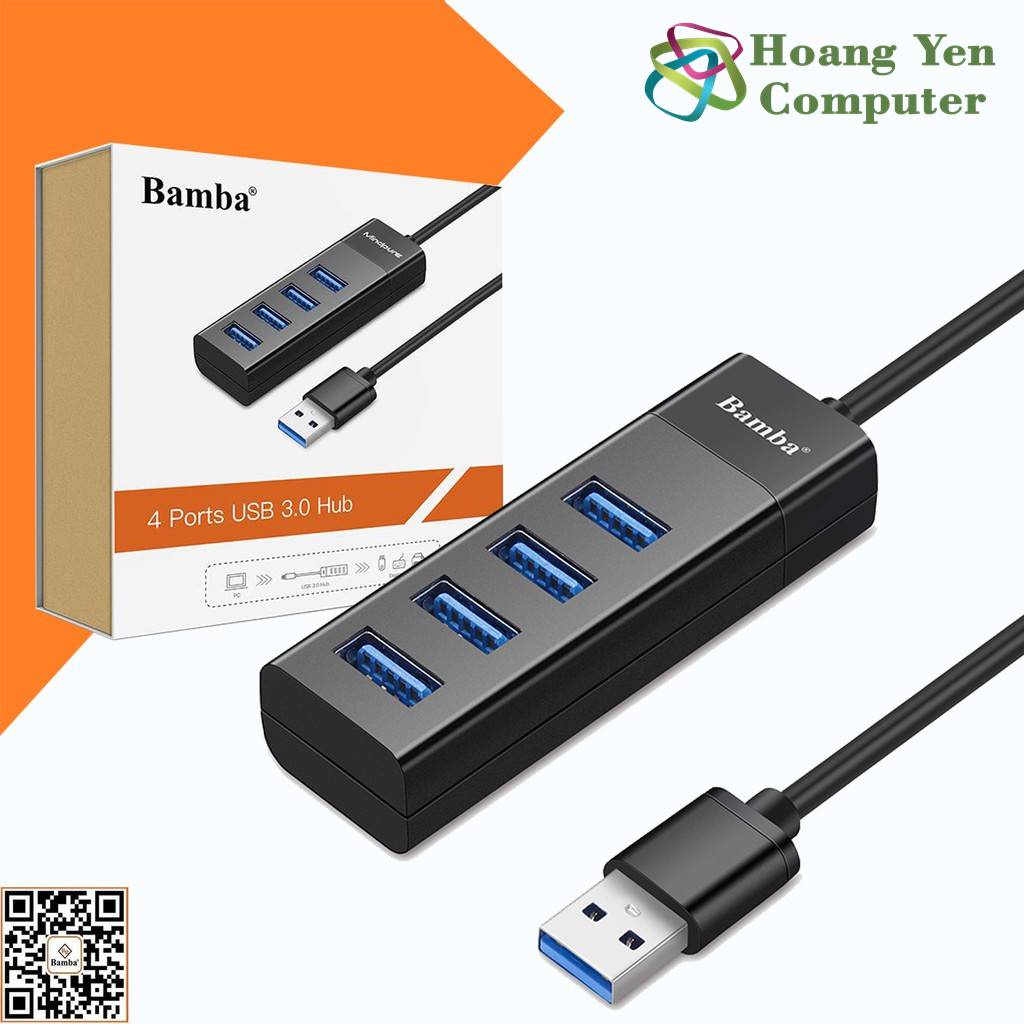 Hub USB 4 Cổng Bamba B1 2.0, Bamba B3 30 chính hãng - BH 12 Tháng - Hoàng Yến Computer