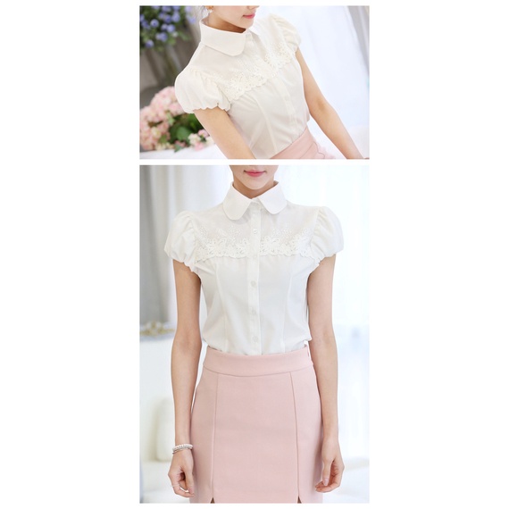 A153 Áo sơ mi ngắn tay nữ hè vải chiffon mặc công sở cao cấp hàng nhập - Thời Trang Dương