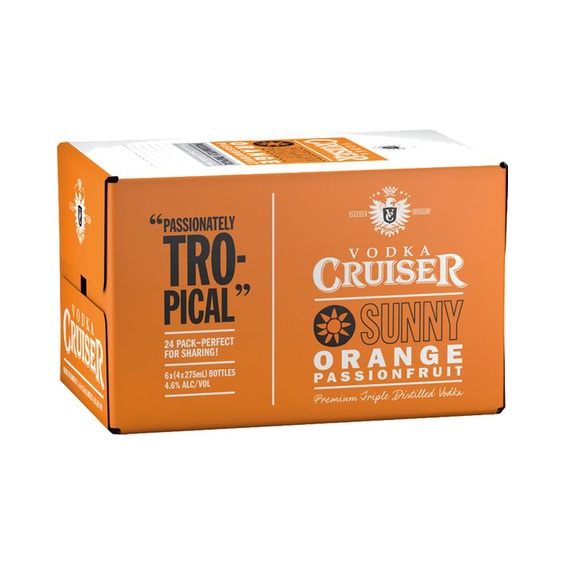 Nước trái cây lên men Vodka Cuiser Orange thùng 24 chai 330ml