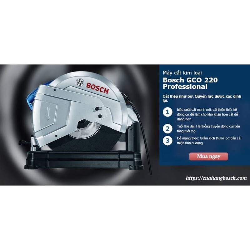Máy cắt sắt 355mm Bosch GCO 220 2200W 0 601 B37 3K0- Chính hãng